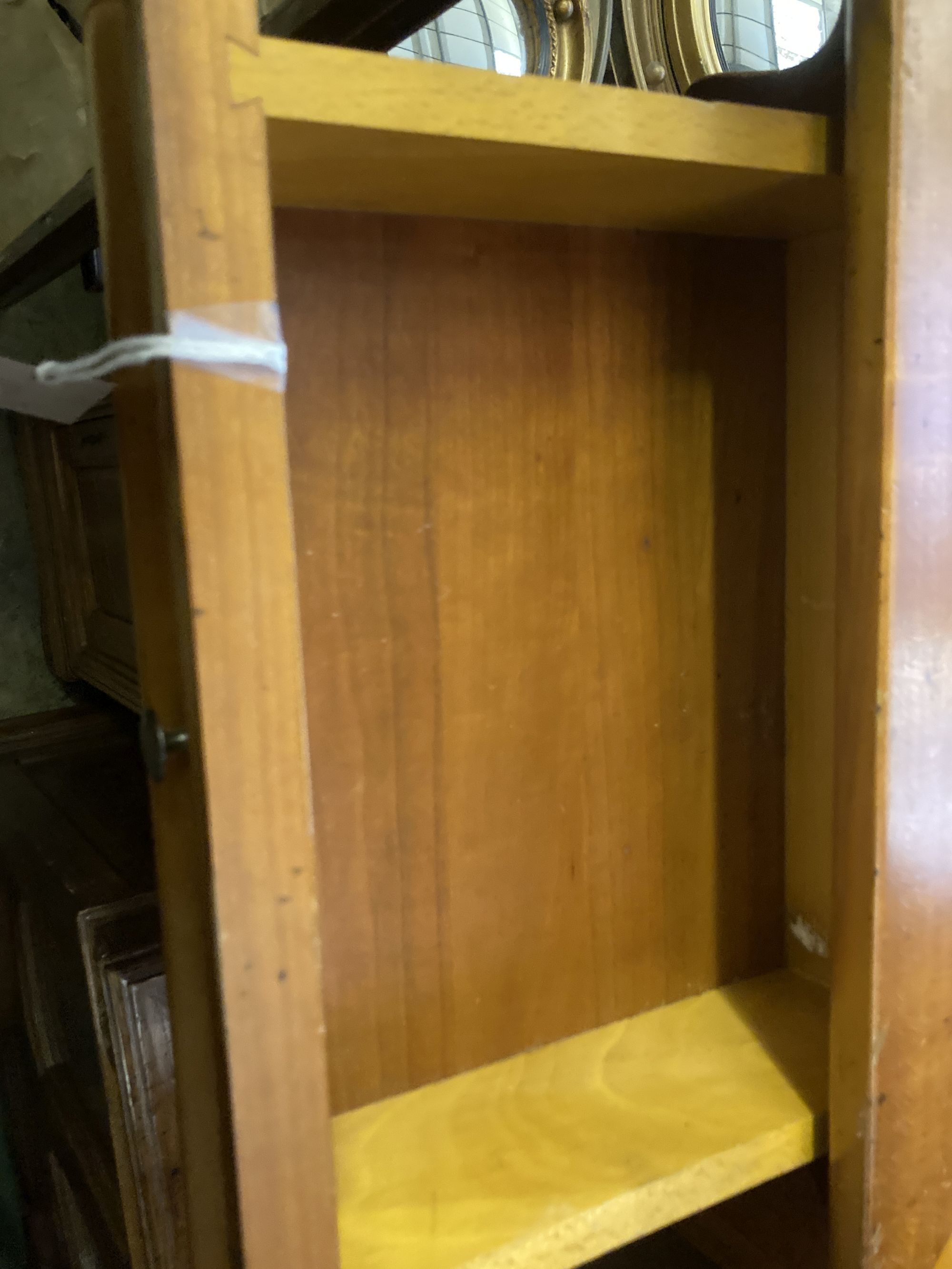 A pair of French style cherry bedside cabinets, width 40cm, depth 35cm, height 72cm